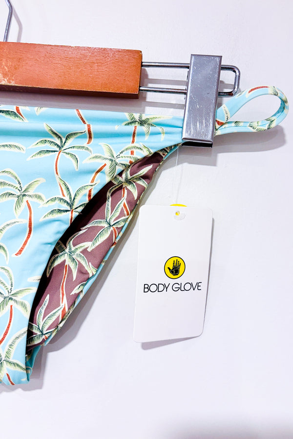 Bas de maillot de bain réversible Salt Cay (bleu/vert) avec palmiers (s)-Body Glove-La Penderie du Paradis 🕊
