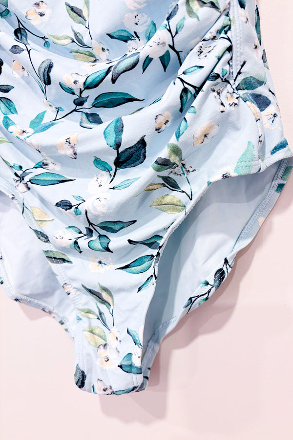 Maillot de bain bleu pâle fleuri (s)-Nip Tuck-La Penderie du Paradis 🕊