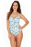 Maillot de bain bleu pâle fleuri (s)-Nip Tuck-La Penderie du Paradis 🕊