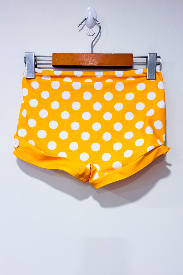 Bas de maillot de bain jaune à pois seconde main - Retro Stage- La Penderie du Paradis