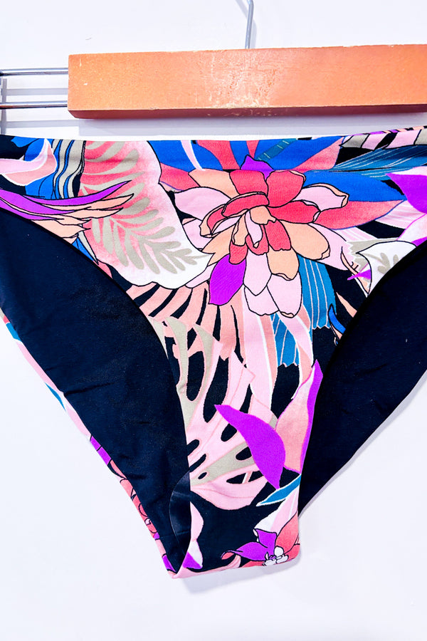 Bas de maillot de bain noir fleuri* seconde main - Hurley- La Penderie du Paradis