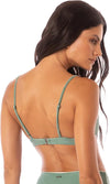 Haut de maillot de bain réversible vert côtelé / bleu fleuri* seconde main - Maaji- La Penderie du Paradis