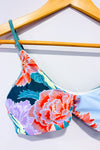 Haut de maillot de bain réversible vert côtelé / bleu fleuri* seconde main - Maaji- La Penderie du Paradis