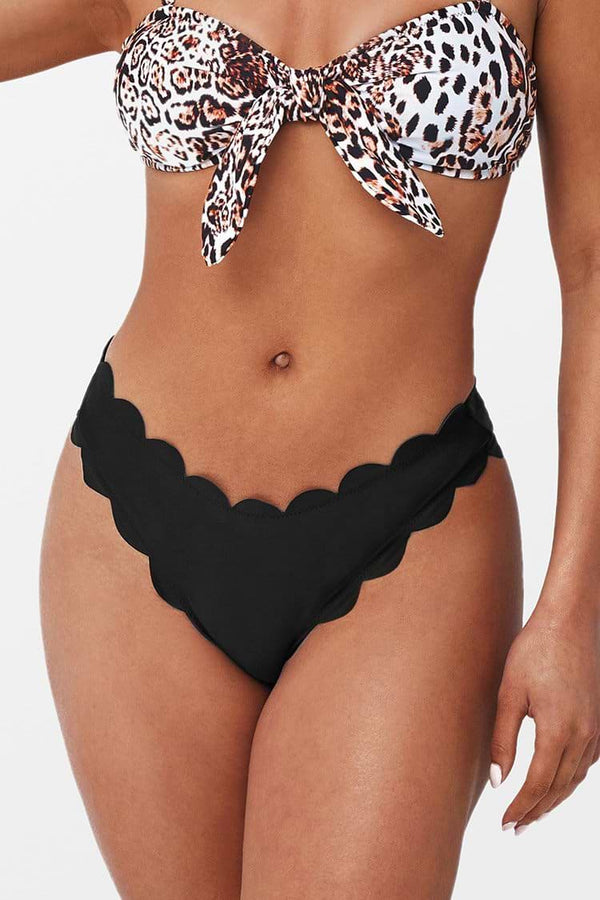 Bas de maillot de bain noir festonné Lara seconde main - Cupshe- La Penderie du Paradis
