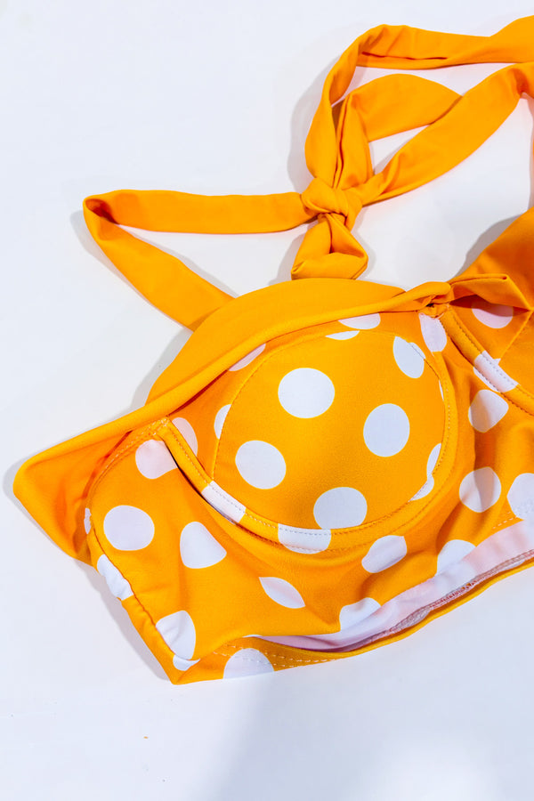 Haut de maillot de bain jaune à pois style retro* seconde main - Retro Stage- La Penderie du Paradis