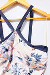 Haut de maillot de main camisole beige fleurie seconde main - Everyday Sunday- La Penderie du Paradis