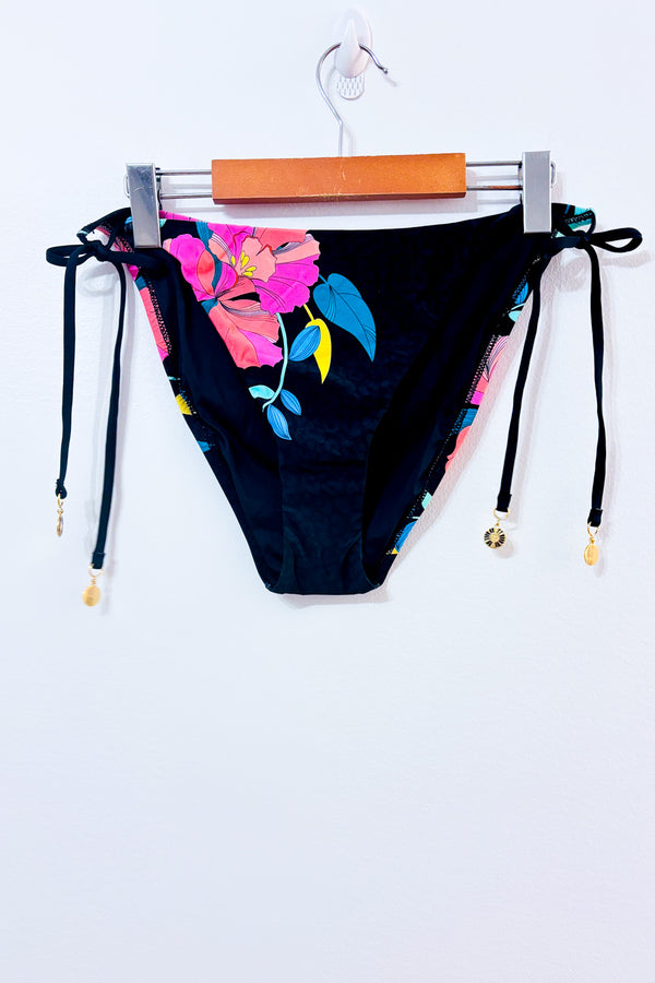 Bas de maillot de bain noir fleuri* seconde main - Sunshine 79- La Penderie du Paradis