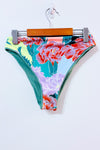 Bas de maillot de bain réversible vert côtelé/bleu fleuri* seconde main - Maaji- La Penderie du Paradis