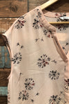 Blouse ample rose fleurie (l) seconde main Reitmans