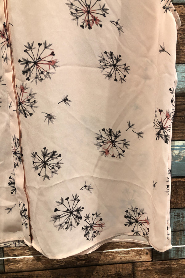 Blouse ample rose fleurie (l) seconde main Reitmans