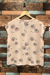 Blouse ample rose fleurie (l) seconde main Reitmans