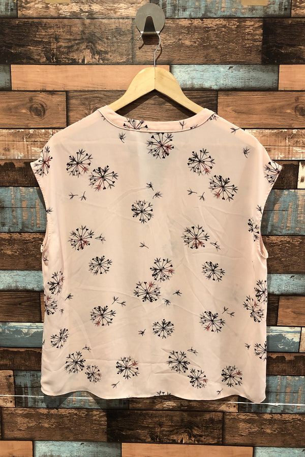 Blouse ample rose fleurie (l) seconde main Reitmans