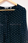 Blouse fluide noire Ă  pois (m)-Reitmans-La Penderie du Paradis đ
