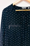 Blouse fluide noire Ă  pois (m)-Reitmans-La Penderie du Paradis đ