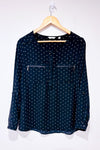 Blouse fluide noire Ă  pois (m)-Reitmans-La Penderie du Paradis đ