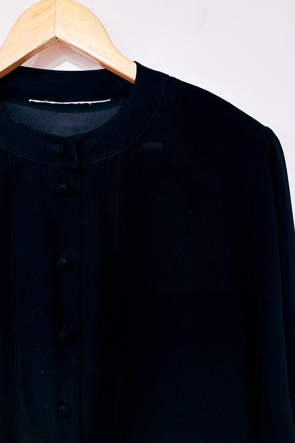 Blouse vintage noire transparente avec épaulettes (l)-Autres-La Penderie du Paradis 🕊