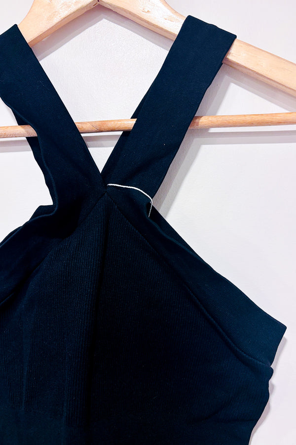 Bodysuit noir sculptant à bretelles croisées (m/l)-HeyShape-La Penderie du Paradis 🕊