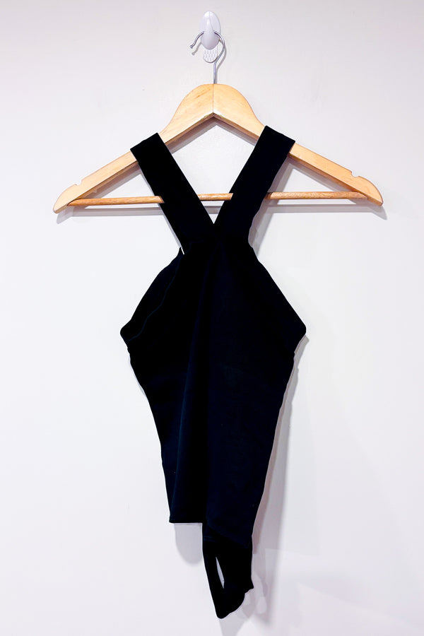 Bodysuit noir sculptant à bretelles croisées (m/l)-HeyShape-La Penderie du Paradis 🕊