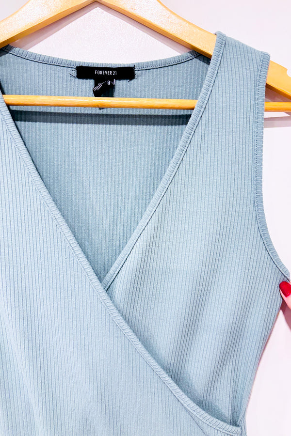 Bodysuit vert côtelé seconde main - Forever21- La Penderie du Paradis