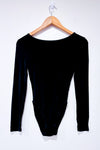 Bodysuit côtelé noir seconde main - Elita- La Penderie du Paradis