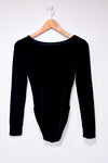 Bodysuit côtelé noir seconde main - Elita- La Penderie du Paradis