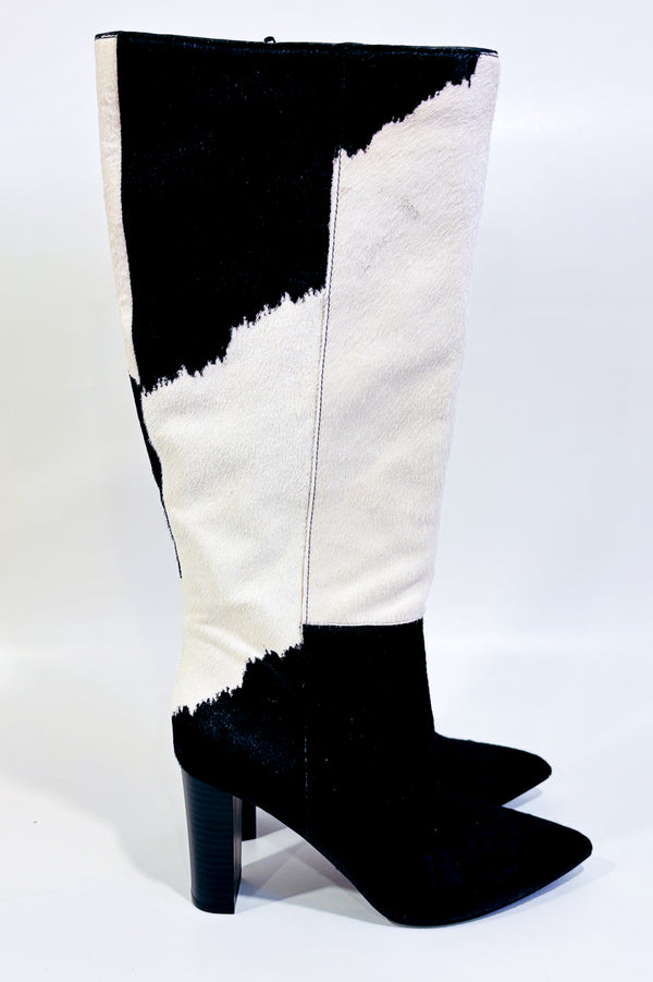 Bottes Palmina noires et blanche en fourrure (7.5)-I.N.C. International Concepts-La Penderie du Paradis 🕊