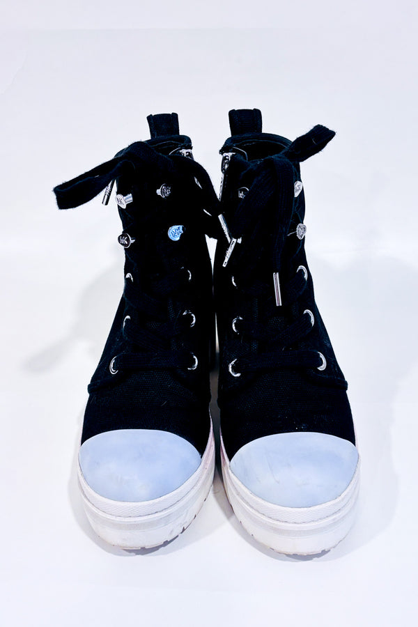 Bottes plateformes noires à lacets* seconde main - Michael Kors- La Penderie du Paradis