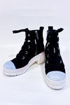 Bottes plateformes noires à lacets* seconde main - Michael Kors- La Penderie du Paradis