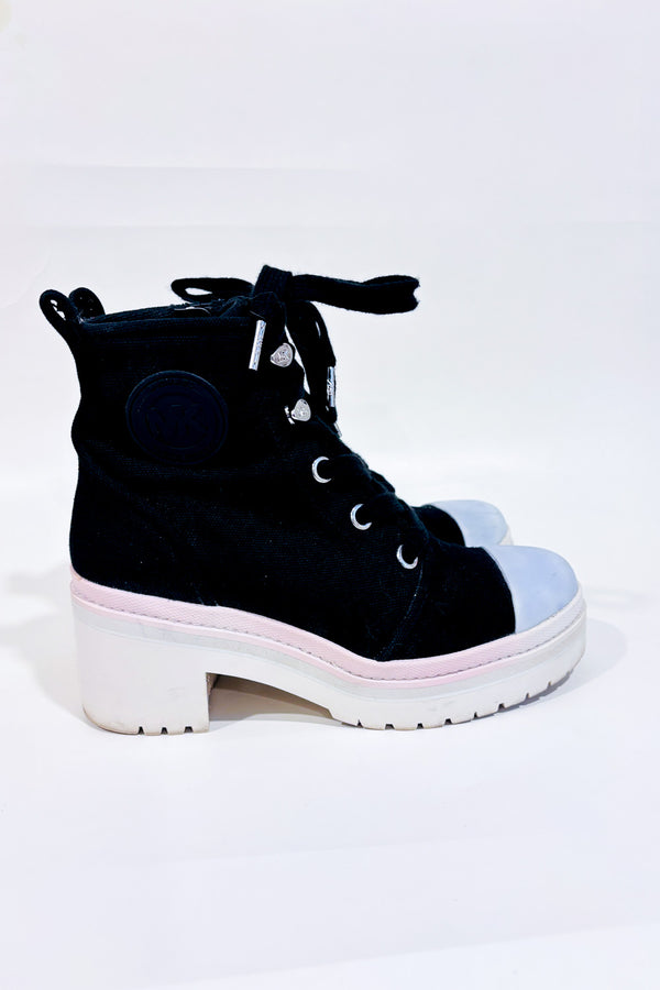Bottes plateformes noires à lacets* seconde main - Michael Kors- La Penderie du Paradis