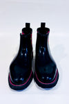 Bottes de pluies noires fleuries* seconde main - Cougar- La Penderie du Paradis