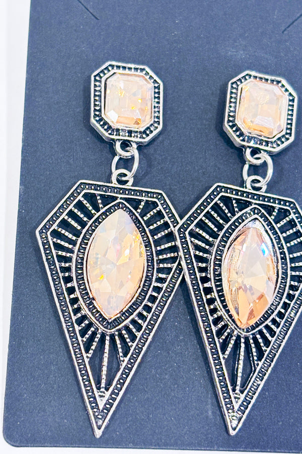 Boucles d'oreilles argent avec pierre rose-Autres-La Penderie du Paradis 🕊