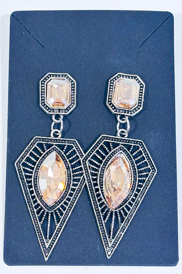 Boucles d'oreilles argent avec pierre rose-Autres-La Penderie du Paradis 🕊