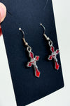 Boucles d'oreilles croix rouge-Autres-La Penderie du Paradis 🕊