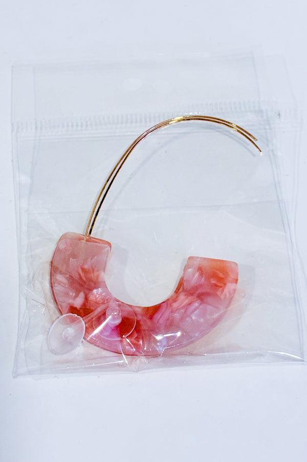 Boucles d'oreilles demie-lune rose-Autres-La Penderie du Paradis 🕊