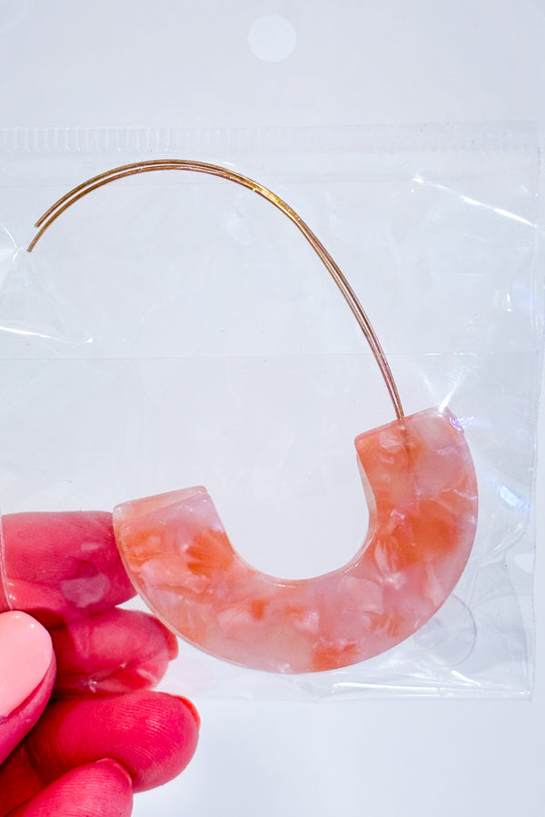 Boucles d'oreilles demie-lune rose-Autres-La Penderie du Paradis 🕊