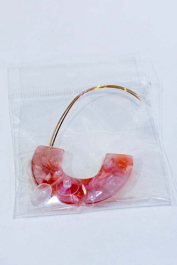 Boucles d'oreilles demie-lune rose-Autres-La Penderie du Paradis 🕊