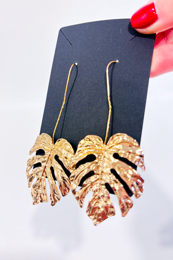 Boucles d'oreilles feuille or-LongcreekX-La Penderie du Paradis 🕊