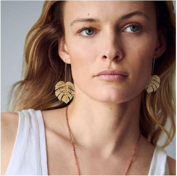 Boucles d'oreilles feuille or-LongcreekX-La Penderie du Paradis 🕊