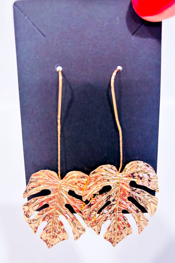 Boucles d'oreilles feuille or-LongcreekX-La Penderie du Paradis 🕊