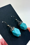 Boucles d'oreilles pendentif pierre turquoise seconde main Autres