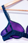 Soutien-gorge mauve et noir en dentelle extra-pigeonnant (34C)-Jacob-La Penderie du Paradis 🕊