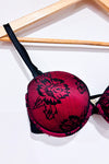 Soutien-gorge rouge et noir en dentelle pigeonnant (34C)-Lacy-La Penderie du Paradis 🕊