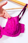 Soutien-gorge mauve en dentelle fleurie seconde main - Victoria's Secret- La Penderie du Paradis