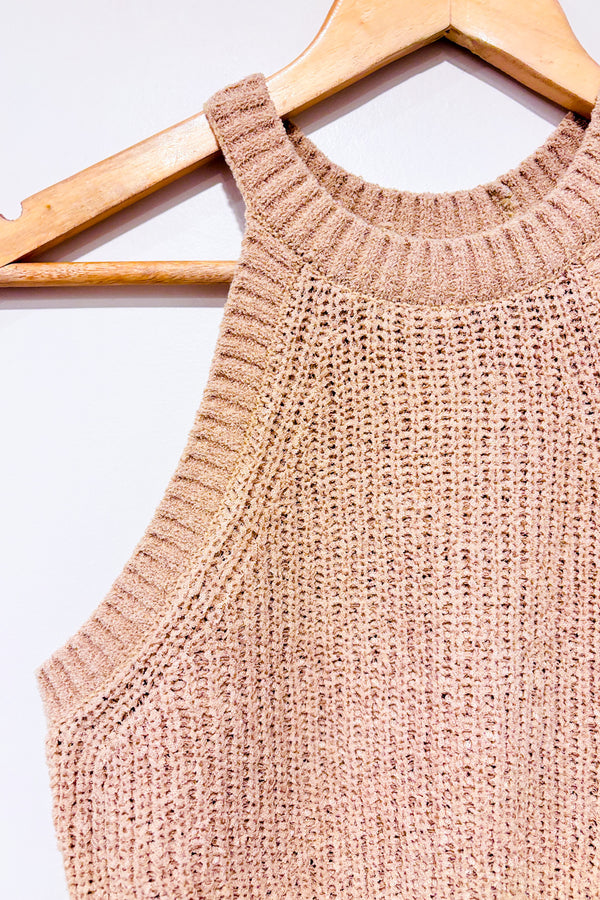 Camisole courte beige en maille (s)-H&M-La Penderie du Paradis 🕊