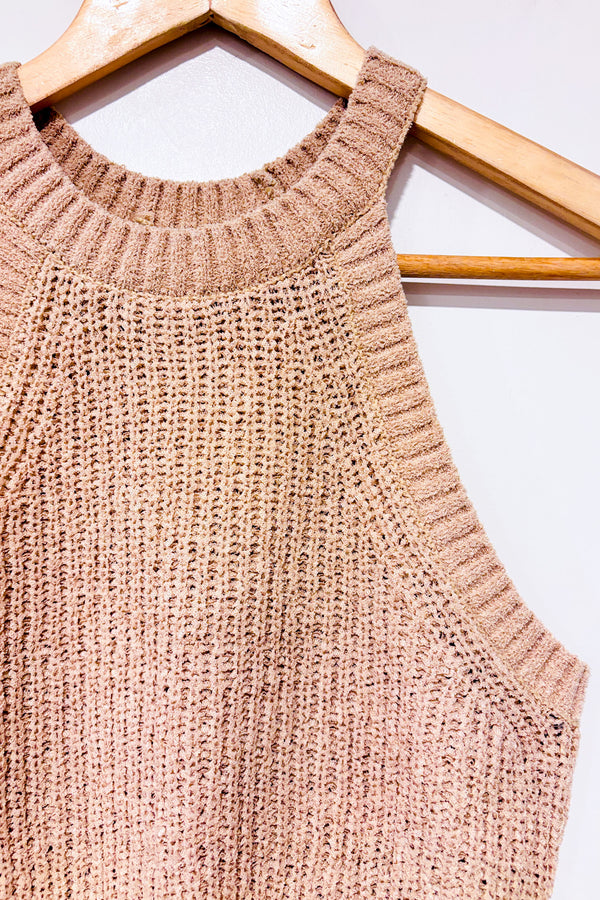Camisole courte beige en maille (s)-H&M-La Penderie du Paradis 🕊
