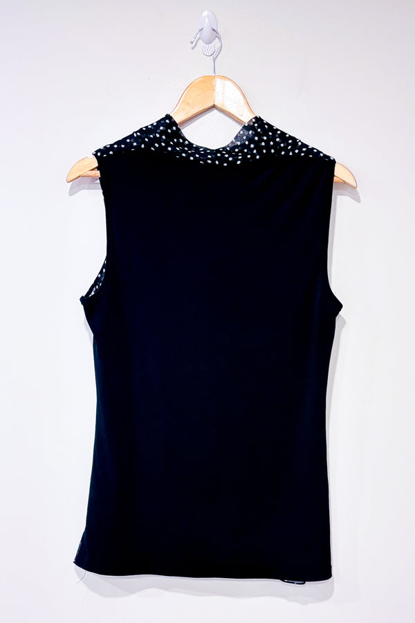 Haut noir à pois ave col fluide (m)-Reitmans-La Penderie du Paradis 🕊