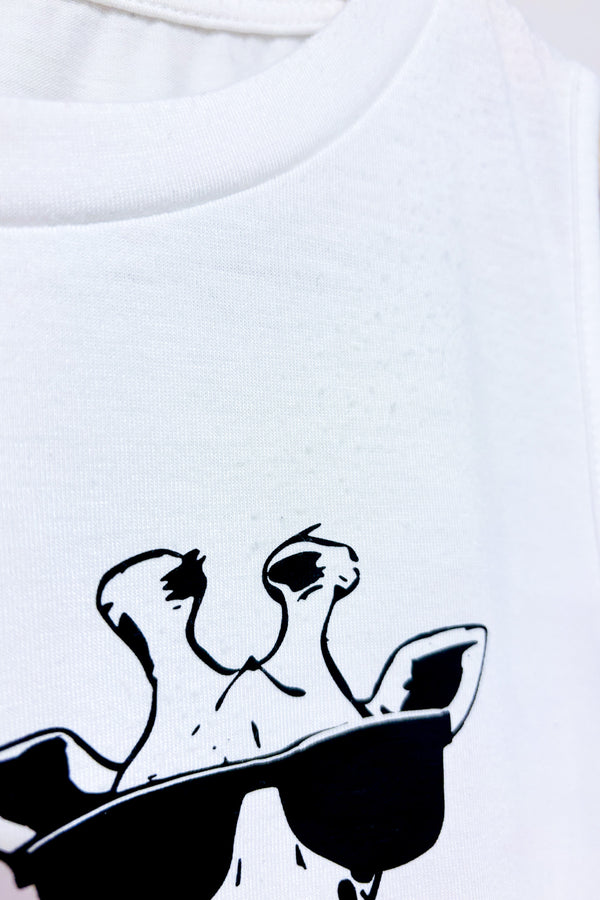 Camisole blanche avec girafes (s)-SHEIN-La Penderie du Paradis 🕊