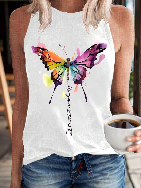 Camisole blanche avec papillon (s)-SHEIN-La Penderie du Paradis 🕊