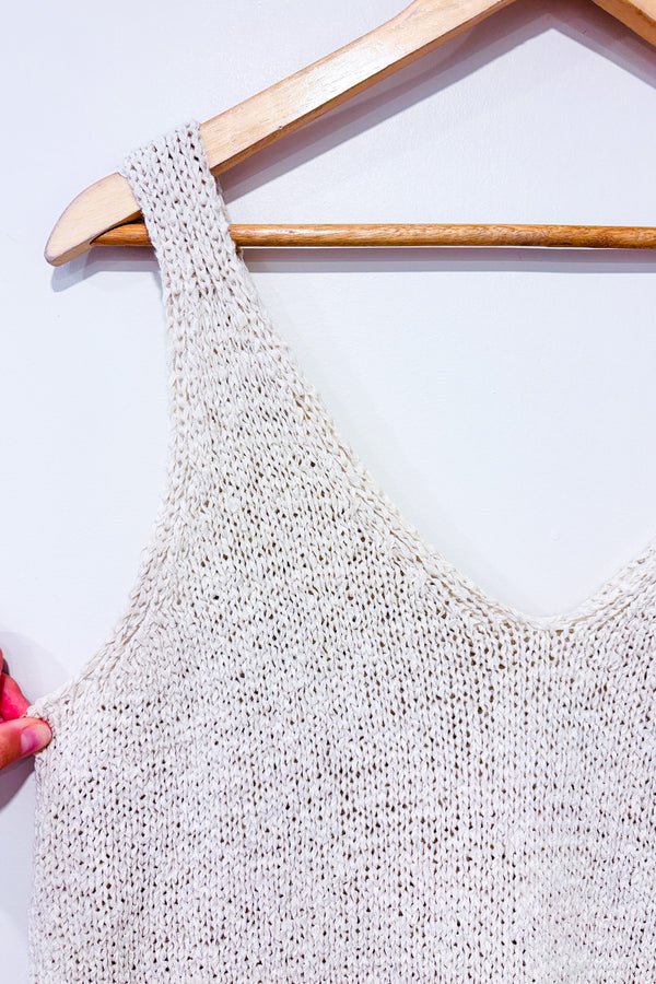 Camisole ample beige en maille (m)-Joe Fresh-La Penderie du Paradis 🕊
