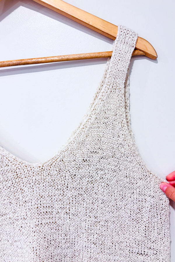 Camisole ample beige en maille (m)-Joe Fresh-La Penderie du Paradis 🕊